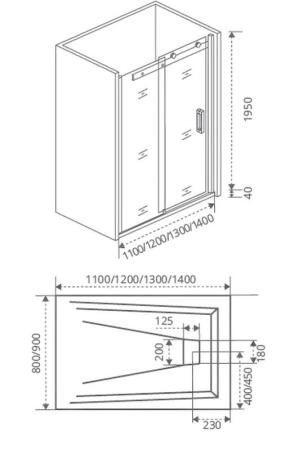 Душевая дверь GOOD DOOR GALAXY WTW-120-C-B 120 прозрачное