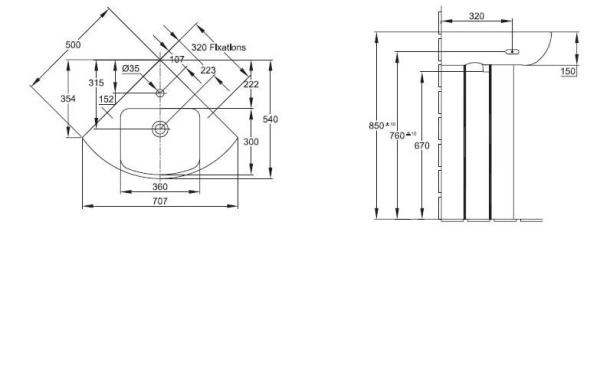 Раковина Jacob Delafon Odeon Up E4710 50x50 см