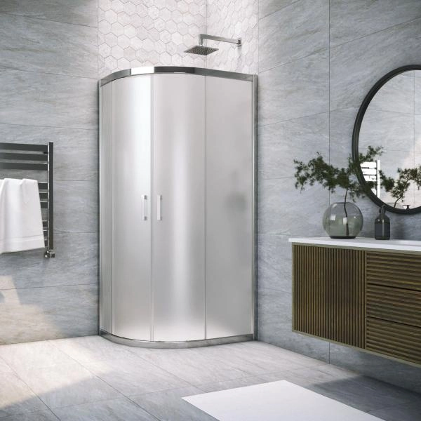 Душевой уголок Vegas-glass ZS-F TUR NOVO 110*100 08 10, профиль глянцевый хром, стекло сатин