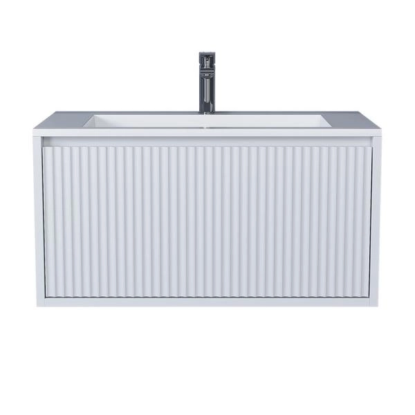 Тумба под раковину для ванной Uperwood Next Premium подвесная, 100 см, белая, 1 ящик