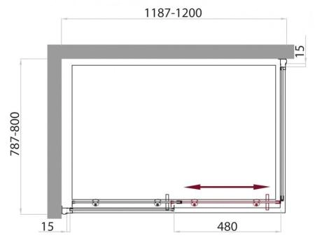 Душевой уголок BELBAGNO UNO-AH-1-120/80-C-Cr 120x80