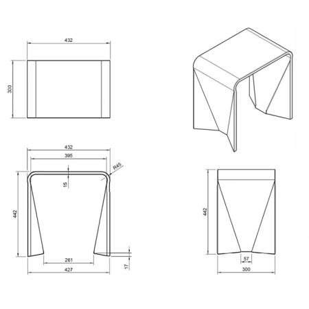 Knief Solid Surface Табурет отдельностоящий, из полимерного материала, цвет: Marine blue # XXX