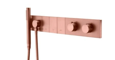 Смеситель ZODIAC Boheme THERMO с ручным душем COPPER BRUSHED 133-SYS-CB