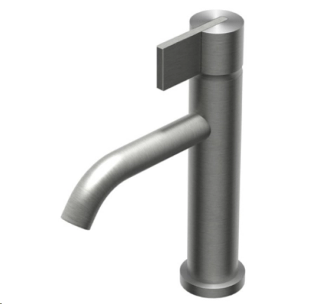 Ritmonio Dot316 round смеситель для раковины, однорычажный, излив 125 мм, без донного клапана, цвет Champagne Stainless Steel