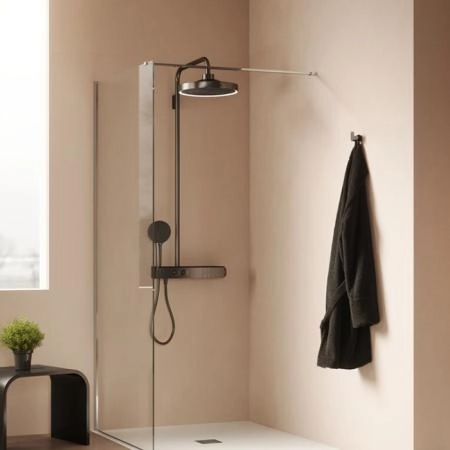 Ideal Standard Solos Душевая система, с термостатическим смесителем для душа, держатель для лейки, верхний душ 33см., ручная душевая лейка, шланг 175см., цвет: PVD Magnetic Grey (Магнит)