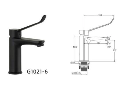 Смеситель Gappo G1021-6 для раковины черный