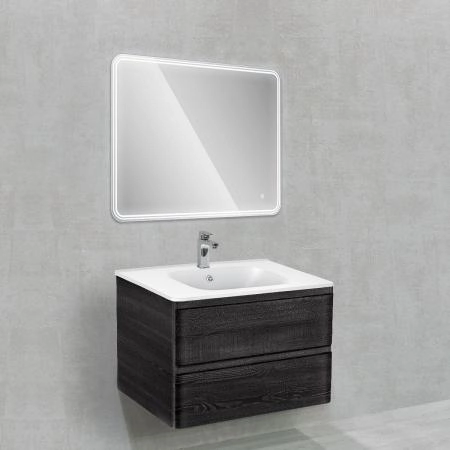 Тумба под раковину Vincea Vico 800 подвесная, 2 выкатных ящика soft close, Carbone