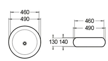 Раковина SantiLine SL-1041 49x49 на столешницу керамическая Белый