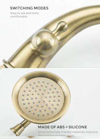 Смеситель Gappo G1189-4 борт ванны 4 отверстия, бронза