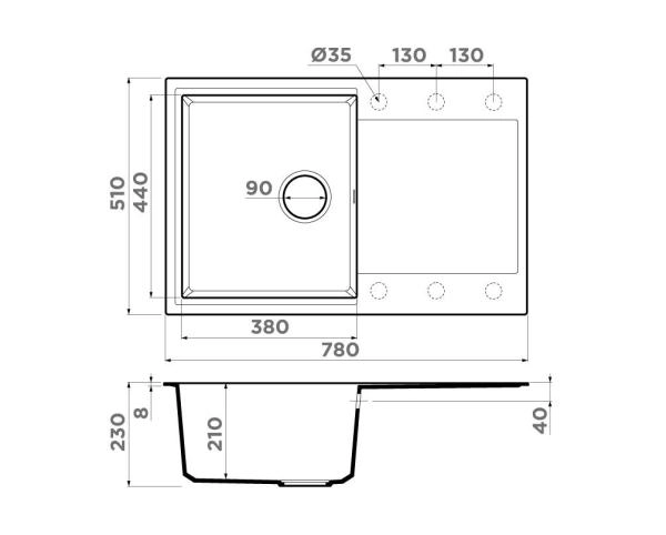 Кухонная мойка Omoikiri Daisen 78T-BE Tetogranit/ваниль 4993521