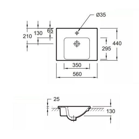 Раковина Jacob Delafon ODEON UP E4756-00 56 см подвесная