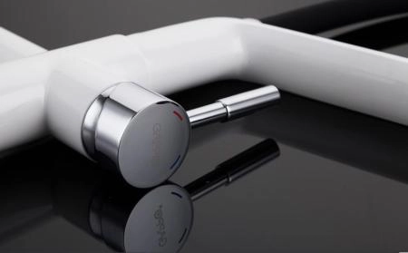 Смеситель Gappo G4398-9 для кухни с подключением фильтра питьевой воды, белый