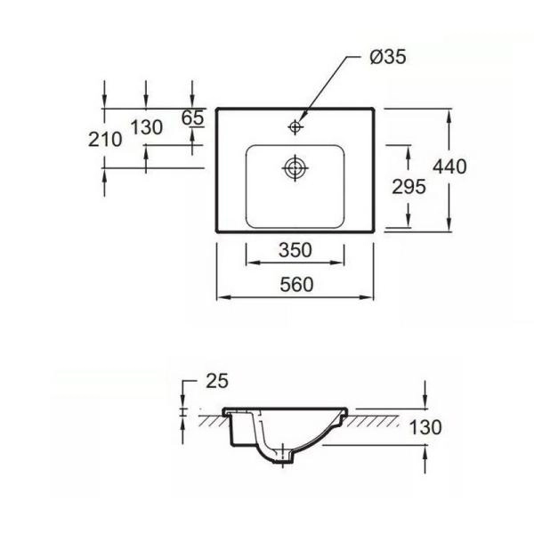 Раковина Jacob Delafon ODEON UP E4756-00 56 см подвесная