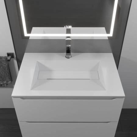 Раковина для ванной полувстраиваемая Uperwood Next Premium 70 см, прямоугольная, белая