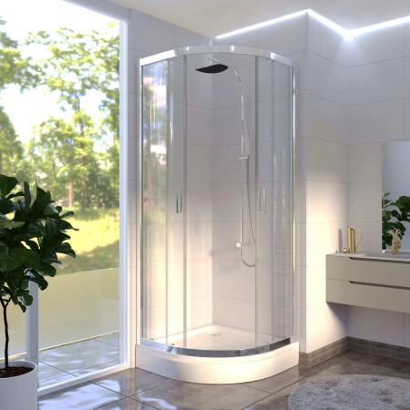 Поддон к душевому углу Берген RD 100х100 (радиальный поддон на раме-подставке с устройством слива (черный), панель)