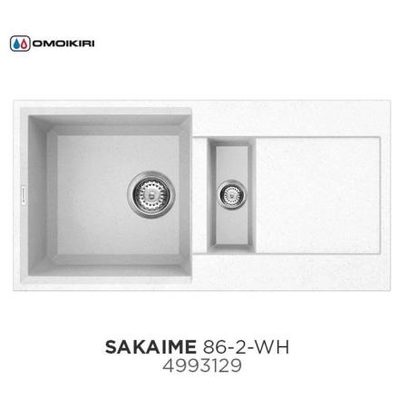 Кухонная мойка Omoikiri Sakaime 86-2-WH 4993129, 860х465, белый