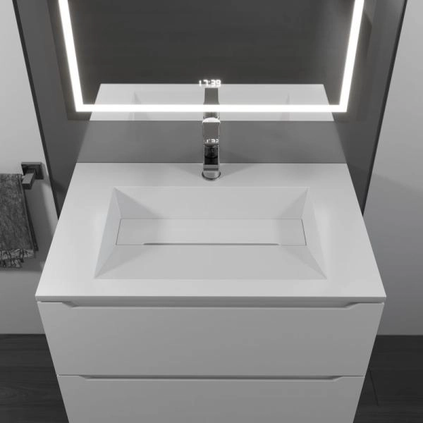 Раковина для ванной полувстраиваемая Uperwood Next Premium 70 см, прямоугольная, белая