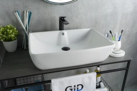 Раковина Gid N9121 59x42 на столешницу белая