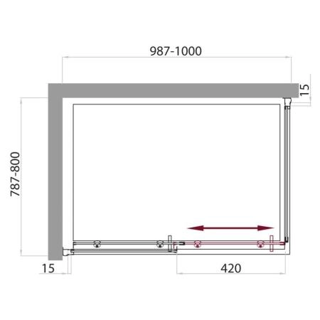 Душевой уголок BelBagno UNO-AH-1-100/80-P-Cr 100x80 см