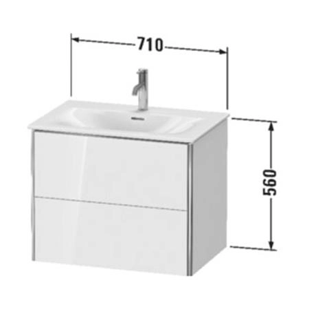 Duravit XSquare Тумба с раковиной 71x47.8х56см., подвесная, 2 яшика, цвет: Stone Grey SaM