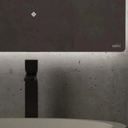 Salini Зеркало для ванны OMBRA 90х90х2.5см., с LED подсветкой, влагостойкое AGC Сrystalvision, сенс. выкл., крепления, обогрев, антизапот.