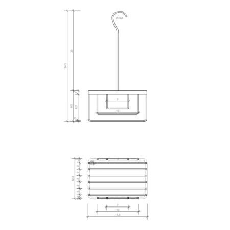 Decor Walther DW 226 Корзина универсальная 18.5x12.5x35см для душа, подвесная, цвет: хром