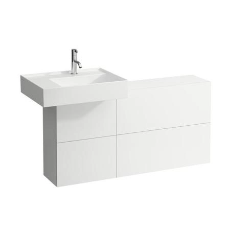 Laufen Kartell Тумба под раковину слева, 120х27х61см, с 1 дверцей и 2 створками, подвесная, покрытие LLC, цвет: белый матовый