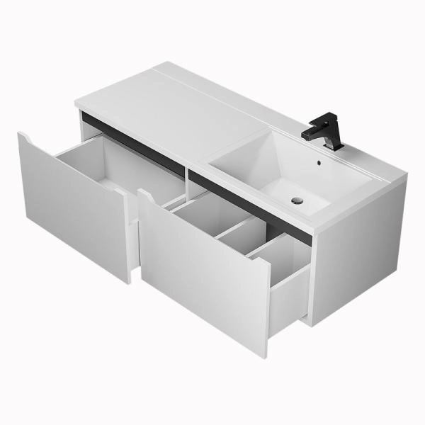 Тумба под стиральную машину Uperwood Tanos 60 см раковина Cosmos 120 см правая, белая/графит