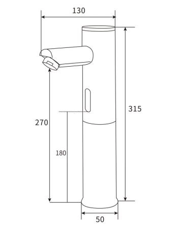 Электронный смеситель beWash Photocell BWAM0BH808 для раковины хром, 220В/6В