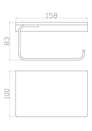 Держатель для туалетной бумаги с полкой WONZON & WOGHAND ECLIPSE, Хром (WW-9126-CR)