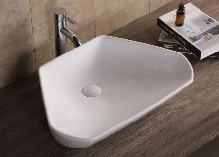 Раковина Cerutti SPA CR7070 накладная, белая, асимметричная 610х420х150