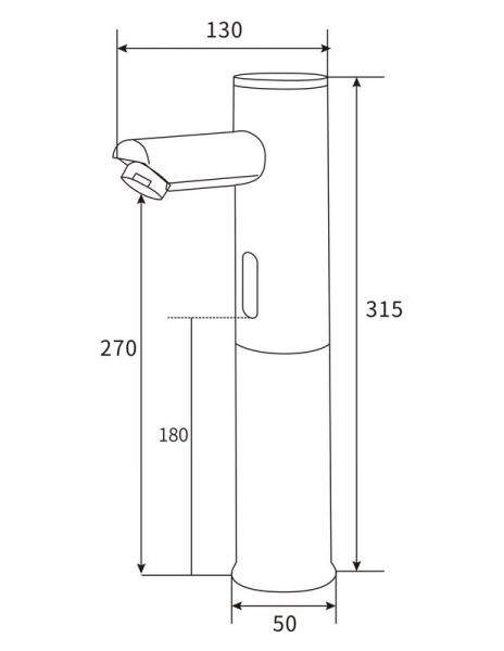 Электронный смеситель beWash Photocell BWAM0BH808 для раковины хром, 220В/6В