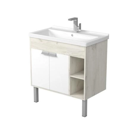 Тумба под раковину Aquaton Флай 1A237401FAX10 80 с ящиком,белый, дуб крафт