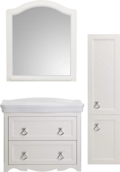 Тумба под раковину ASB-Woodline Верано 85 подвесная Слоновая кость