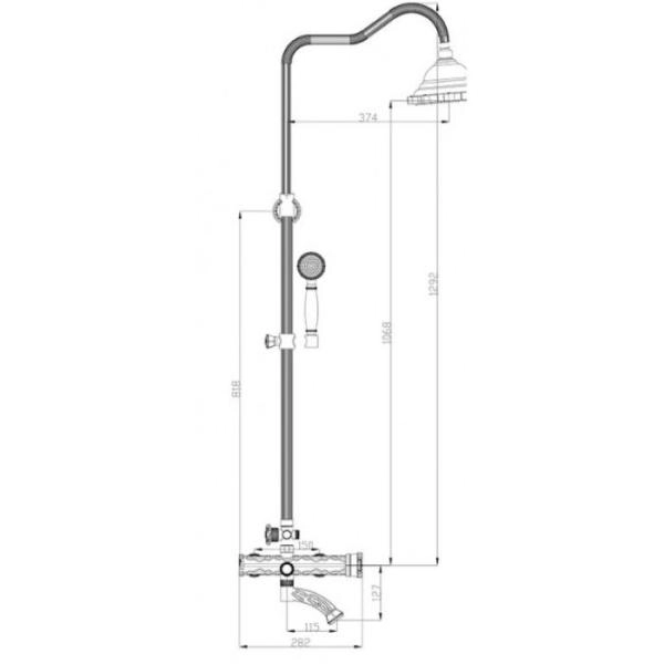 Душевая система ZORG A 103DS-SL Серия 100 для ванны хром