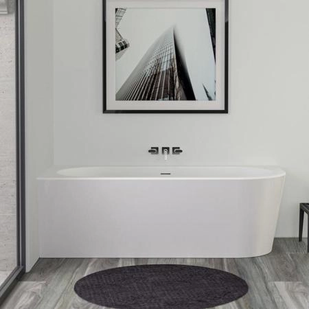 KNIEF Wall Corner R Ванна пристенная с монтажом в левый угол 180х80х60см, с щелевым переливом, цвет: белый со слив-переливом