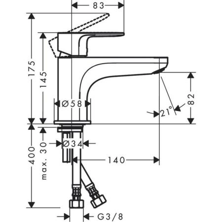 Смеситель Hansgrohe 72435000 Rebris E на борт ванны Monotrou, вылет 140 мм хром