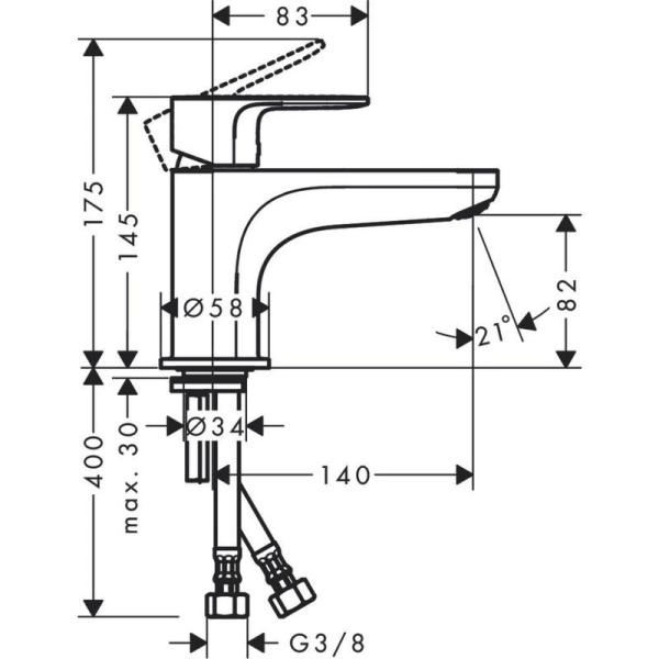 Смеситель Hansgrohe 72435000 Rebris E на борт ванны Monotrou, вылет 140 мм хром