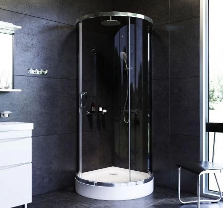 Душевой уголок 95x95 см, без поддона AM.PM Like W83G-333-095CG стекло тонированное, профиль глянцевый хром