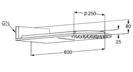 Верхний душ Kludi A-Qa 6488005-00 25 см, плоский 2.5 мм, 2 струи, цвет хром