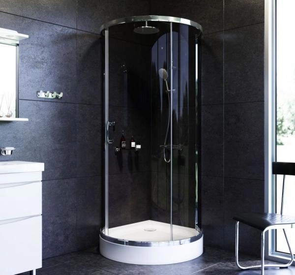 Душевой уголок 95x95 см, без поддона AM.PM Like W83G-333-095CG стекло тонированное, профиль глянцевый хром