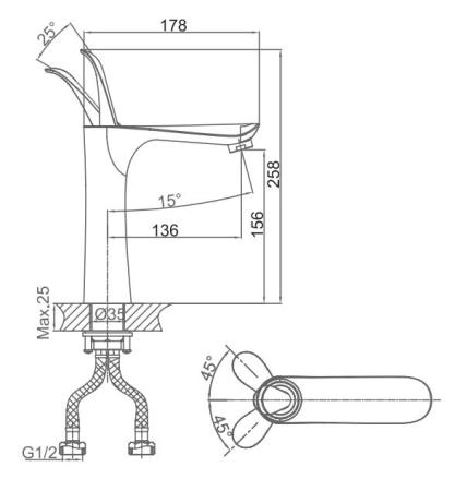 Смеситель для раковины D&K Venice Baciano (DA1032659)