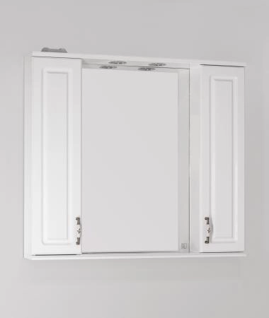 Зеркальный шкаф Style Line Elfante Олеандр-2 90/С с подсветкой, белый