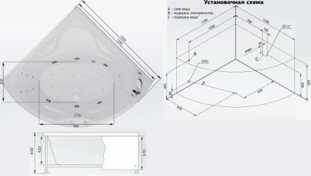 Ванна Aquanet VITORIA 130x130