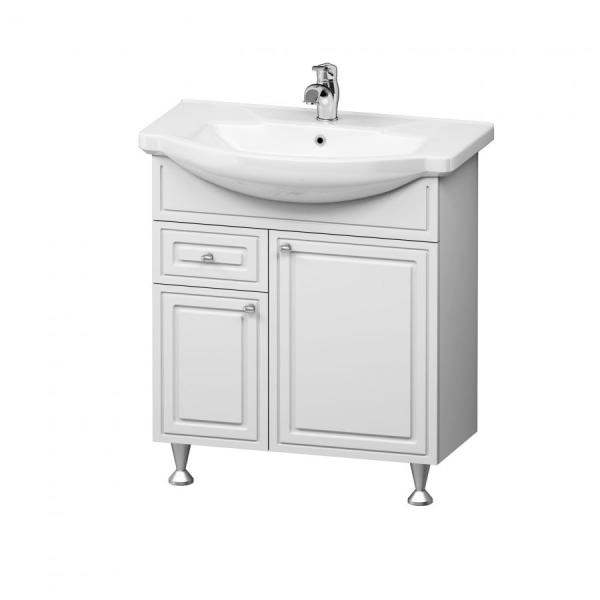 Тумба с раковиной напольная RedBlu by Damixa Palace One M41-FSX0753WG-WCC075 белый глянцевый