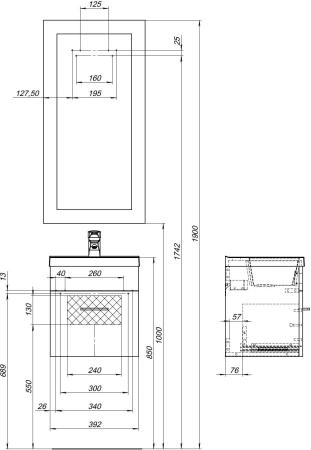 Тумба под раковину Aquanet Нота 40 белый