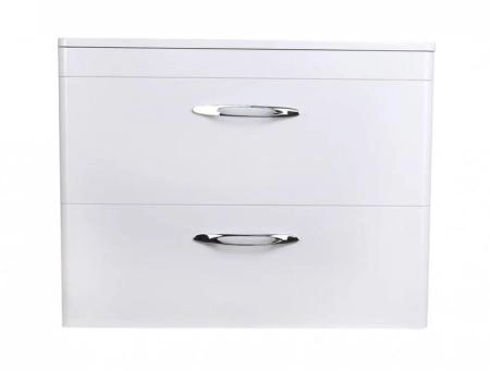 Тумба подвесная Style Line Каре 80 (2 ящ.) Люкс белая, PLUS