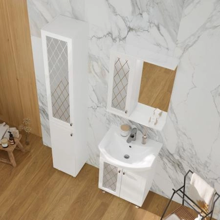 Пенал для ванной напольный Volna Milena 30 белый глянец