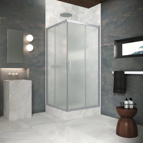 Душевой уголок Vegas-glass ZA Protec 95 07 10, профиль матовый хром, стекло сатин