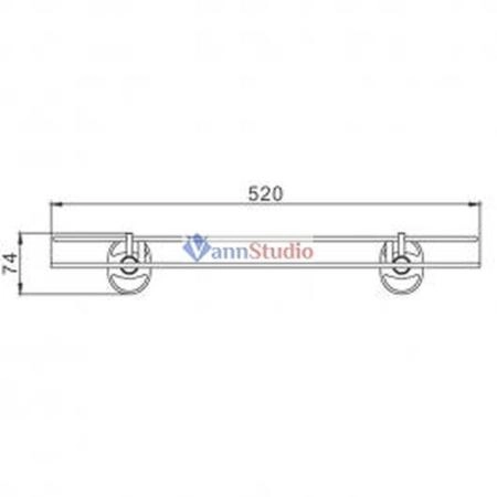 F1907-1 Полка стеклянная Frap для ванной 520